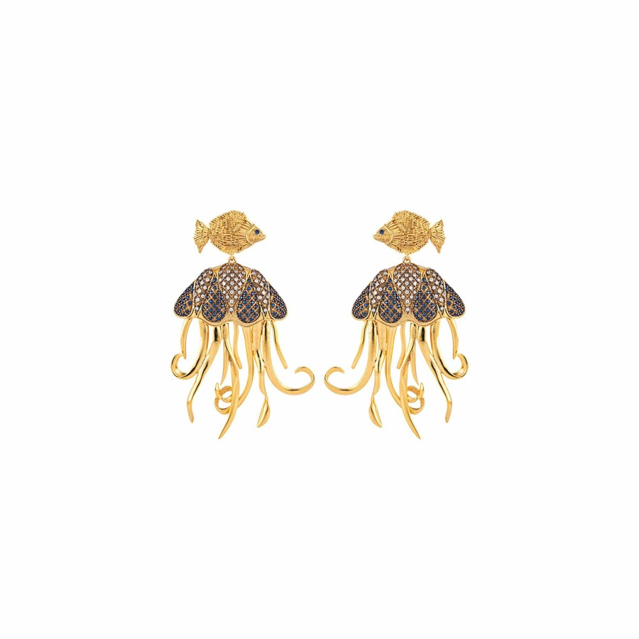 Women'S Jewellery BEGUM KHAN  | Mini Fish & Jellyfish Earrings